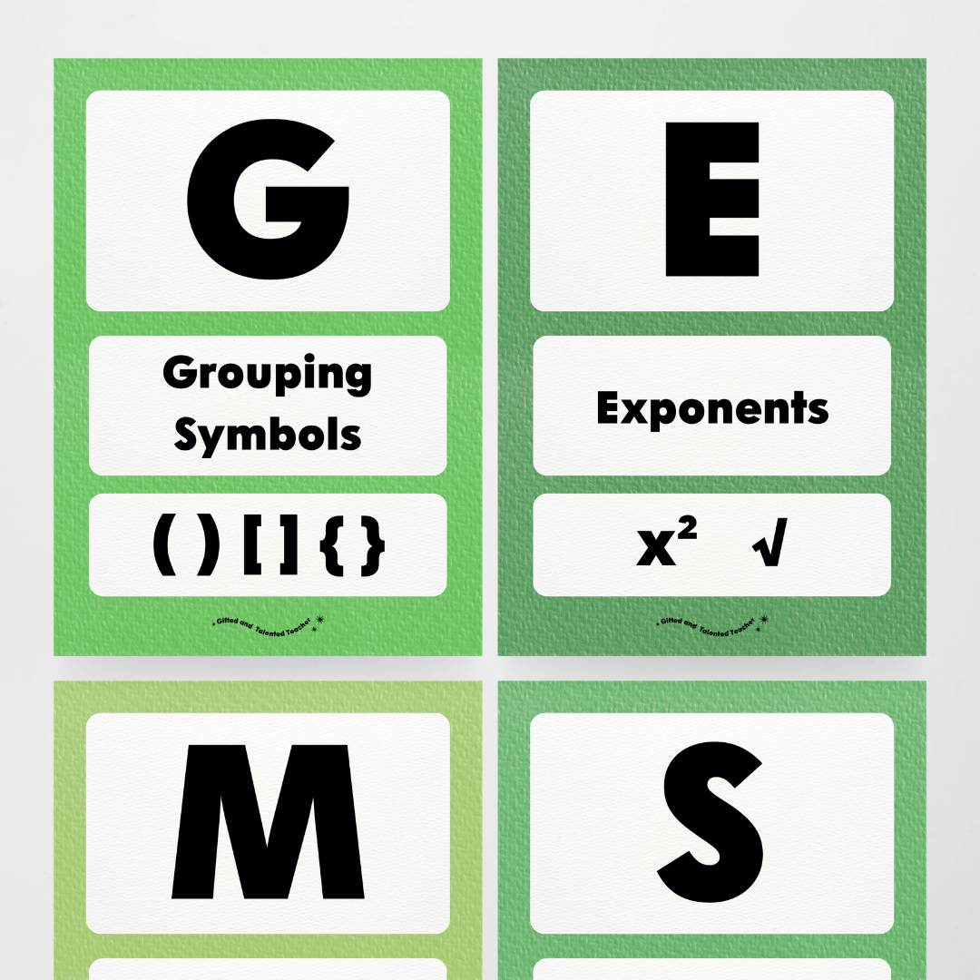 GEMS Order of Operations - Leafy Greens Classroom Decor - Teacher Resources & Classroom Decor
