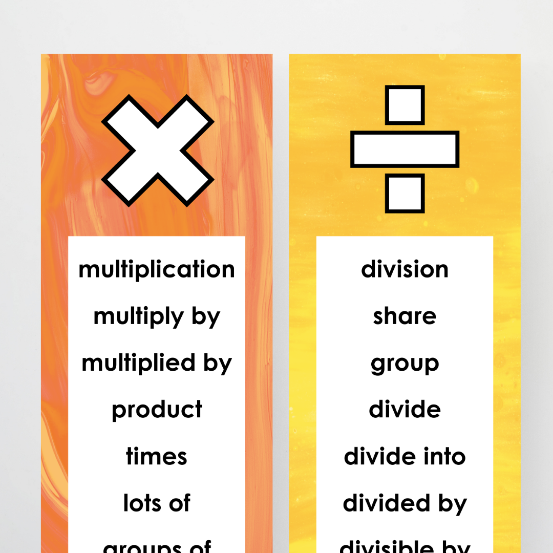 Mathematics Vocabulary Strips - Australian Fauna and Flora Classroom Decor