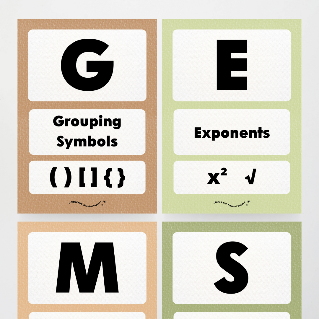 GEMS Order of Operations - Woodland Classroom Decor - Teacher Resources & Classroom Decor