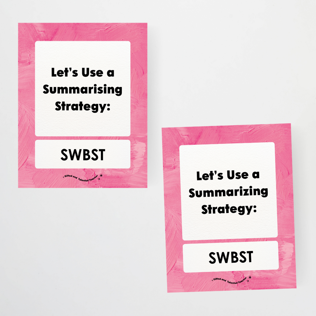 Summarising the Text: SWBST Somebody, Wanted, But, So Then - Sea Life Classroom Decor - Teacher Resources & Classroom Decor