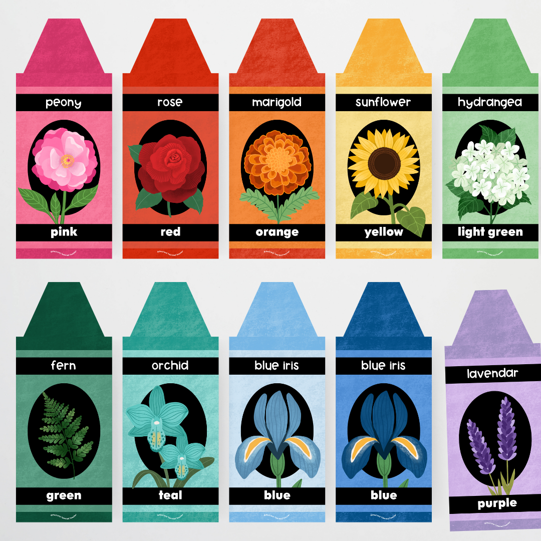 Crayon Colour/Color Posters - Leafy Greens Classroom Decor
