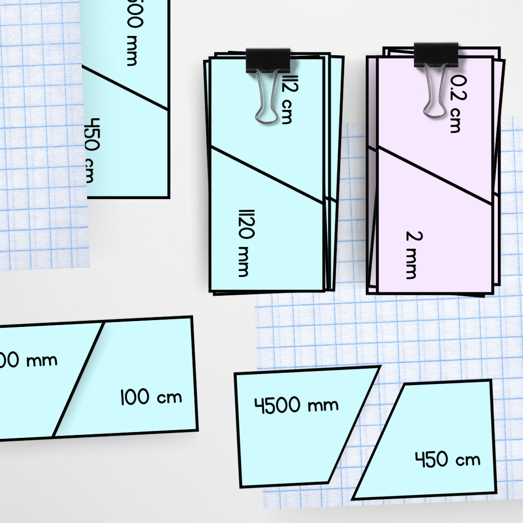 Length Match Cards: mm to cm