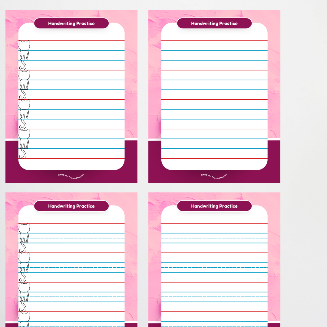 QLD Dotted Thirds Handwriting Practice Mats