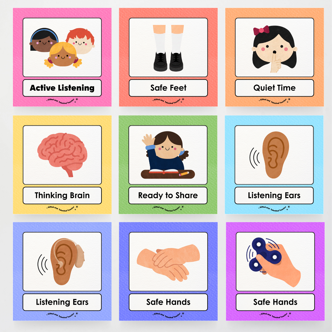 Inclusive Active Listening Editable Classroom Display - Rainbow Classroom Decor - Teacher Resources & Classroom Decor