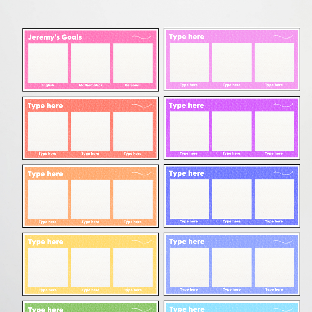 Goal Setting Bundle - Radiant Rainbow Classroom Decor