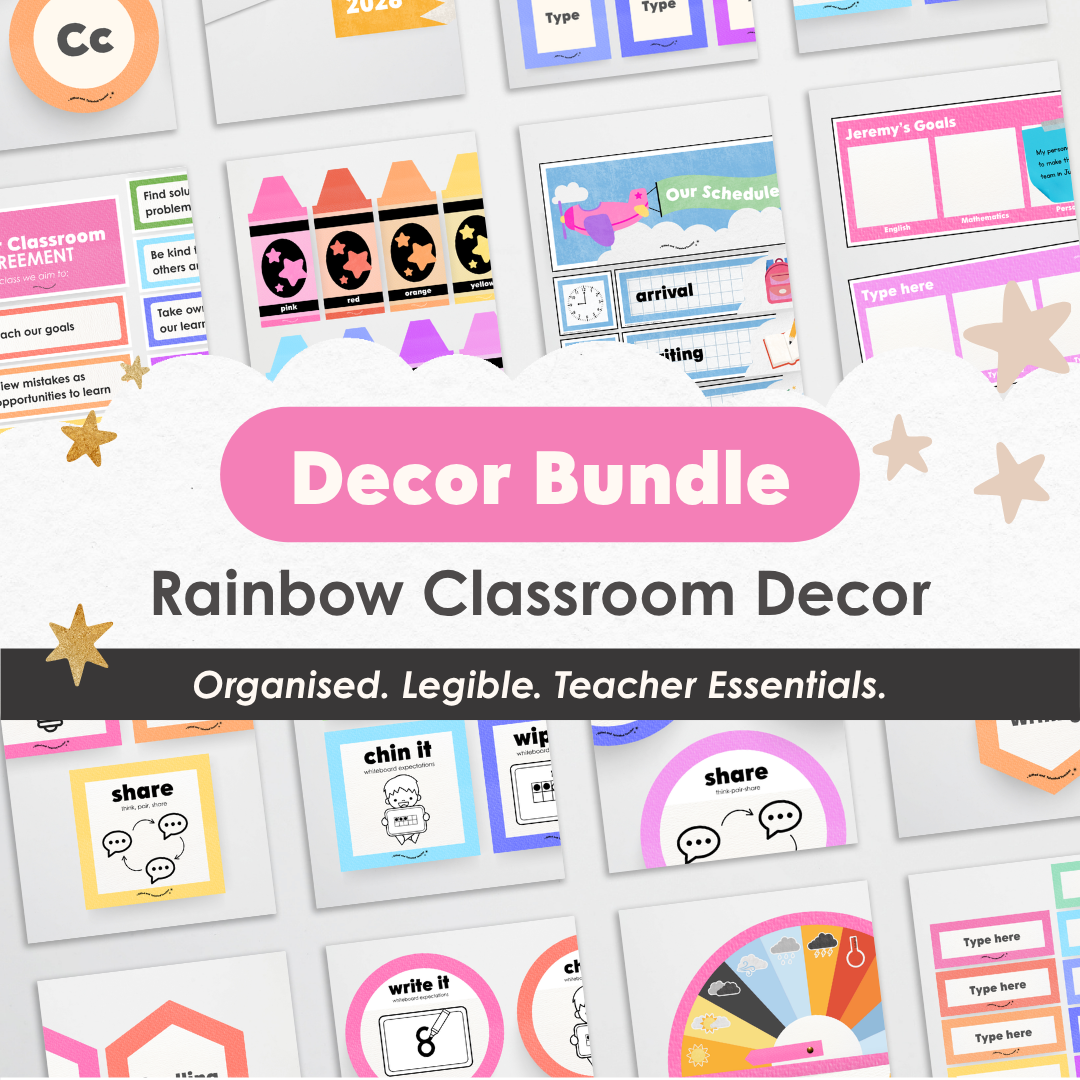 Rainbow Classroom Decor Bundle