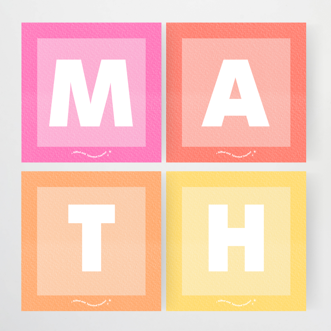 Lettering Tiles - Rainbow Classroom Decor