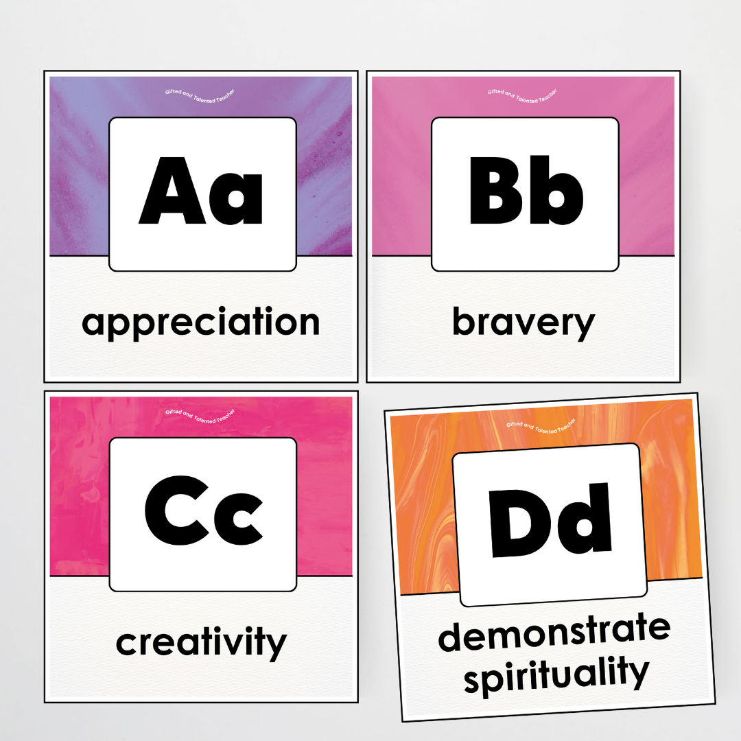 A-Z Character Strengths - Australian Fauna and Flora Classroom Decor