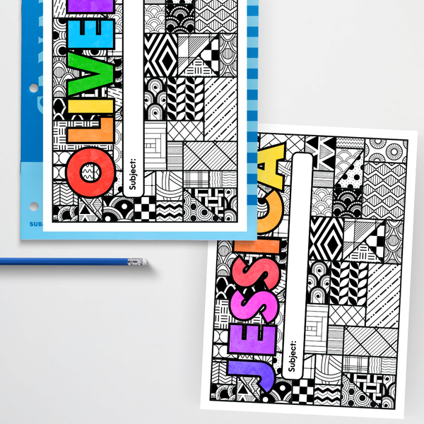 Zentangle Book Cover Art Activity - Back to School Resource