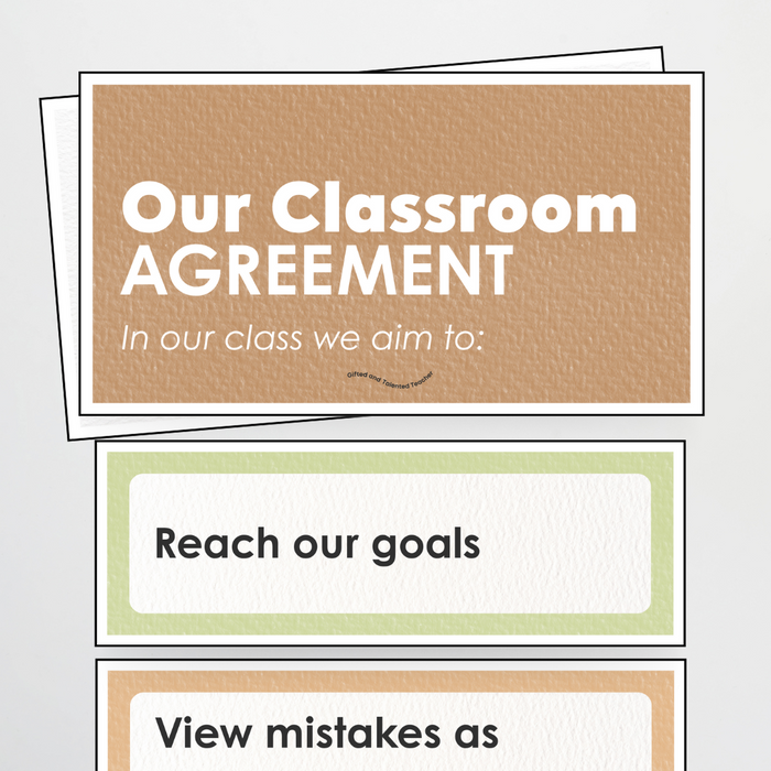 Class Aims Door Display: Classroom Agreement Woodland Classroom Decor