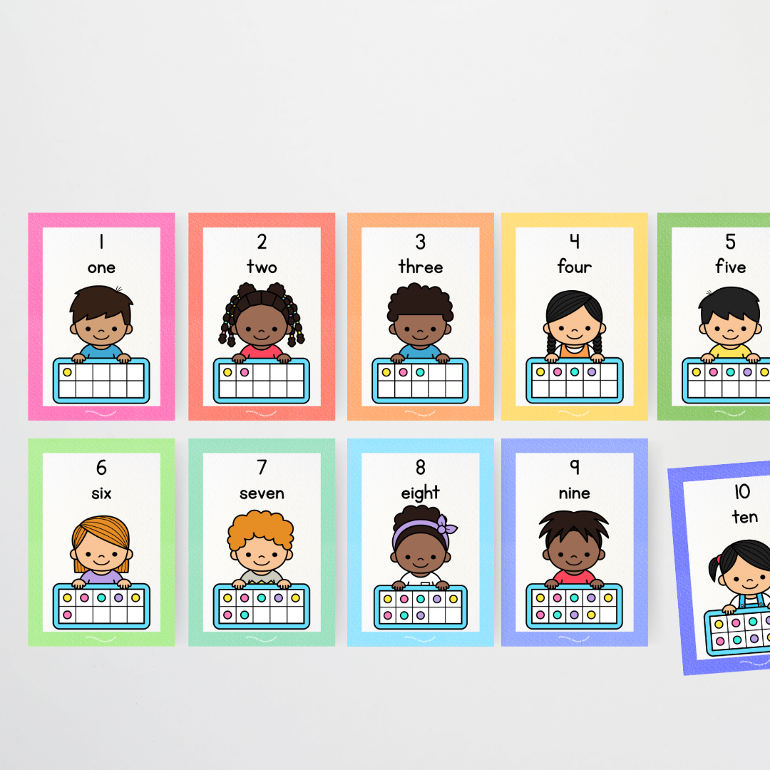Ten Frames Posters - Place Value Posters: Numbers 0-20 Rainbow Classroom Decor