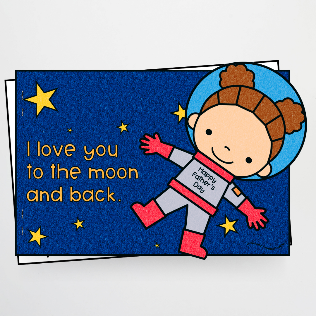 Space-Themed Father's Day Cards for the Classroom