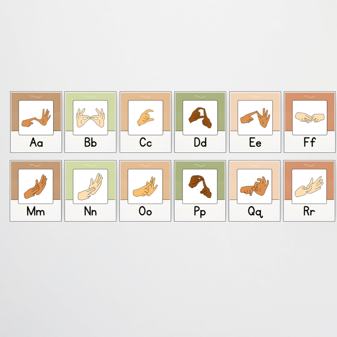Auslan Alphabet Posters - Woodland Classroom Decor