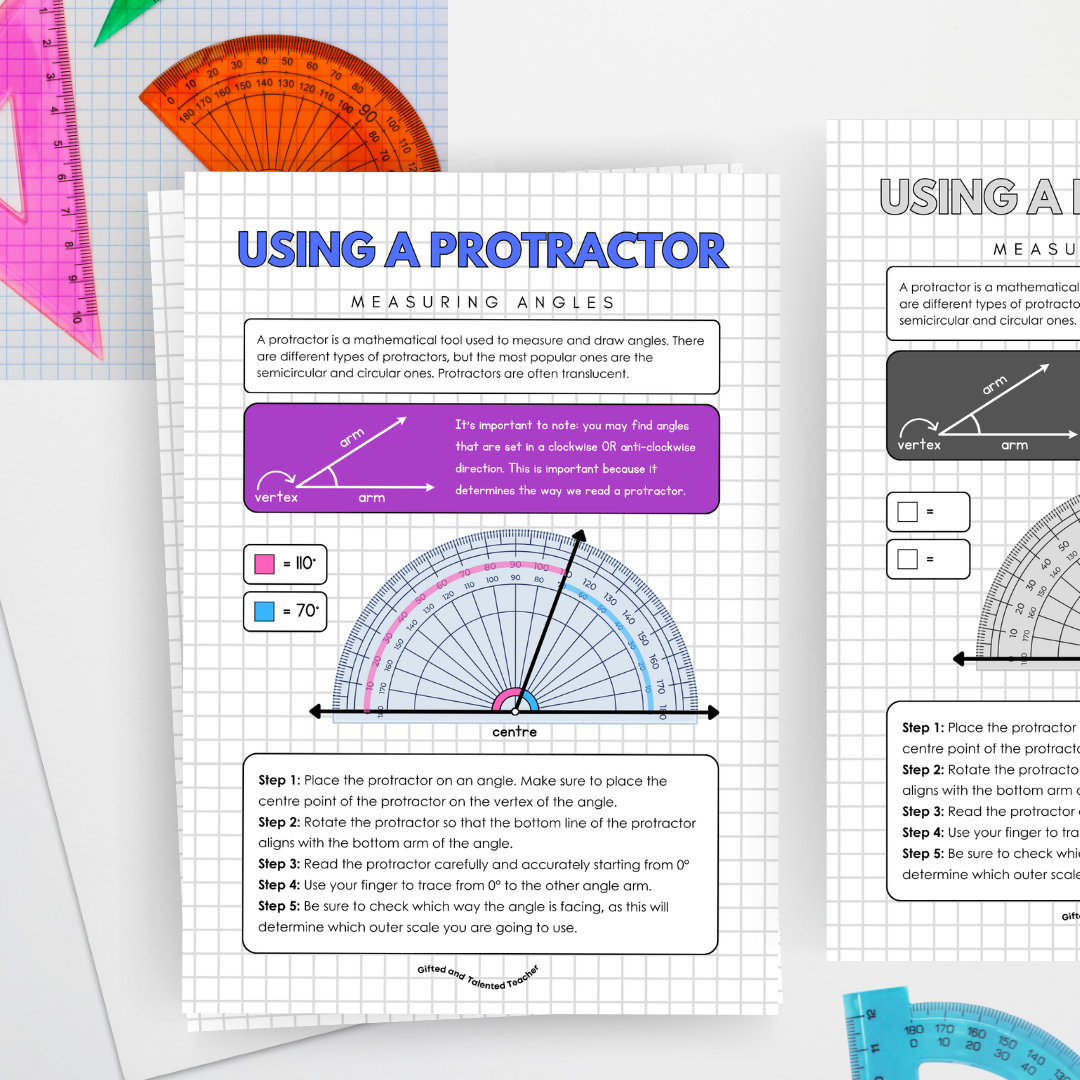 Measuring an angle: using a protractor Poster