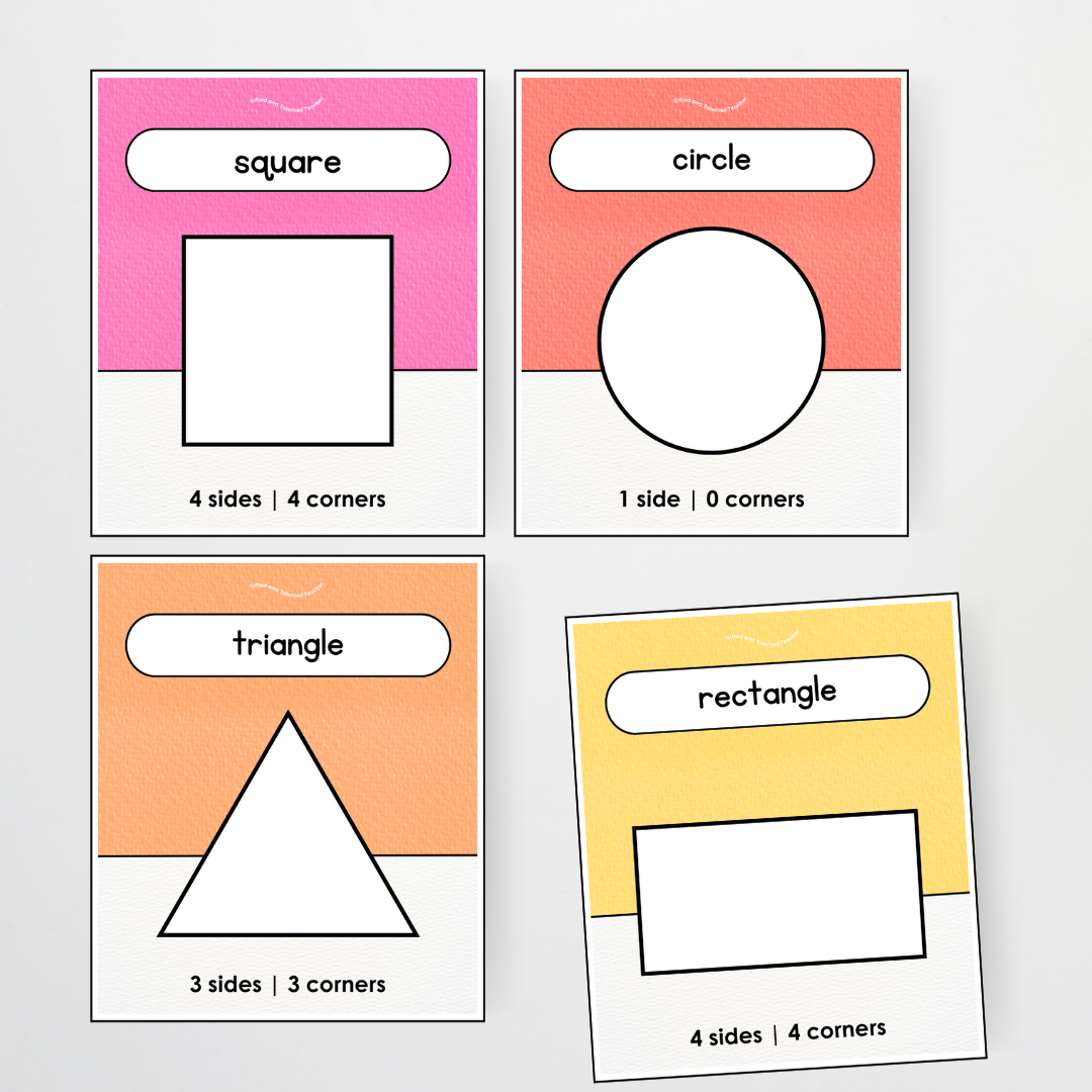 2D Shape Posters - Rainbow Classroom Decor