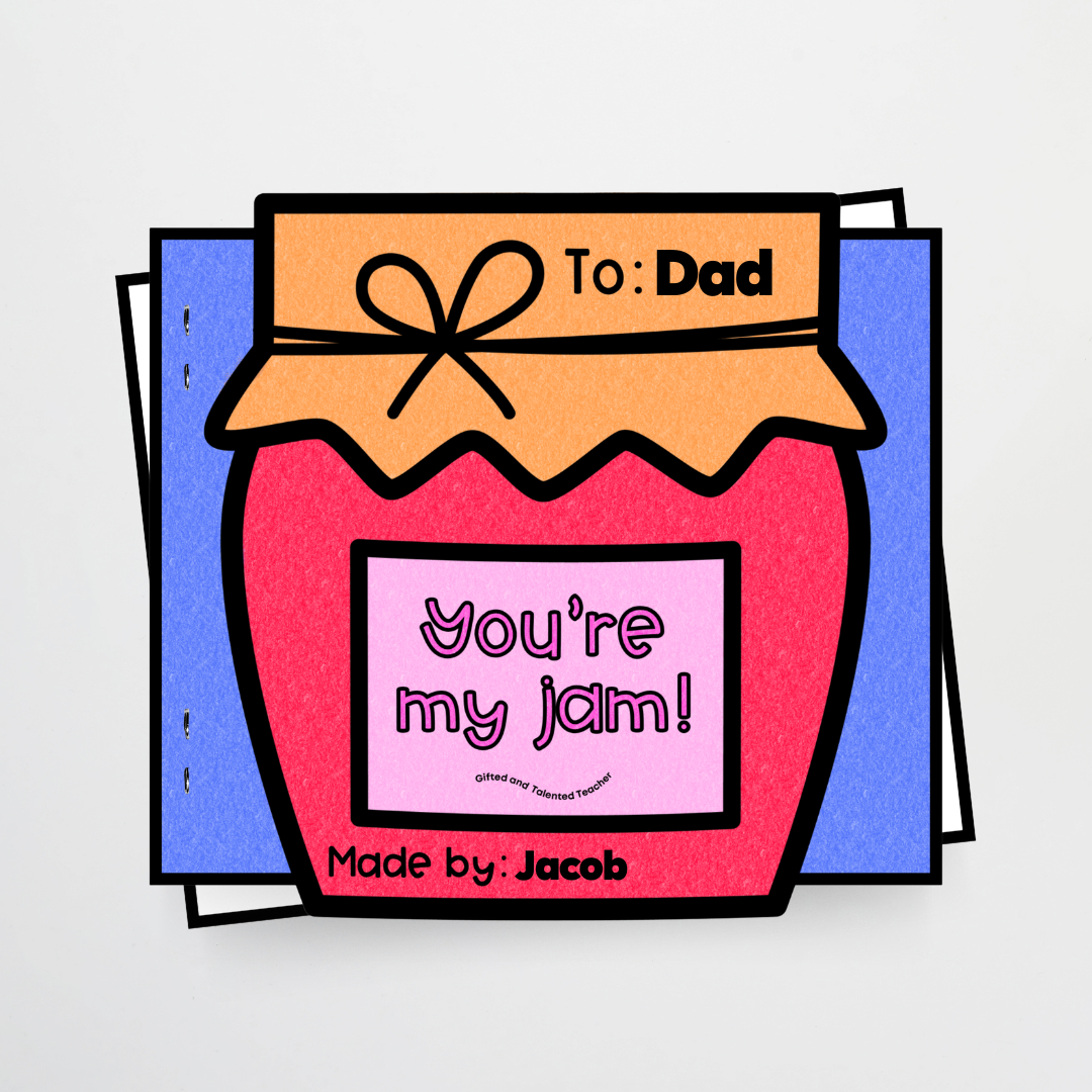 You're My Jam Father's Day Cards for the Classroom