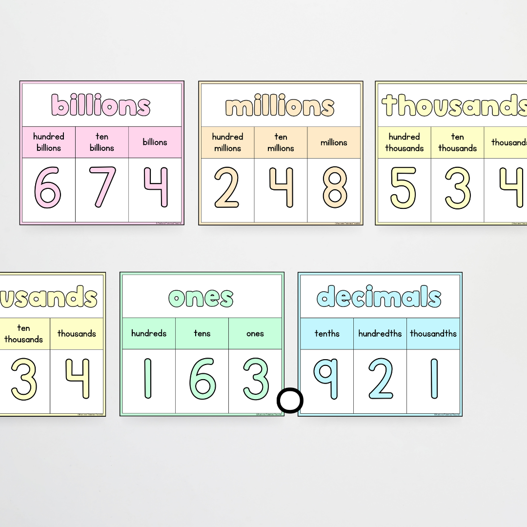 Place Value Display - Pretty in Pastel