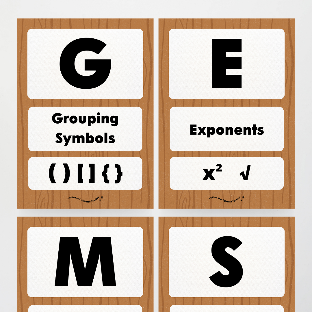 GEMS Order of Operations - Back To School Classroom Decor