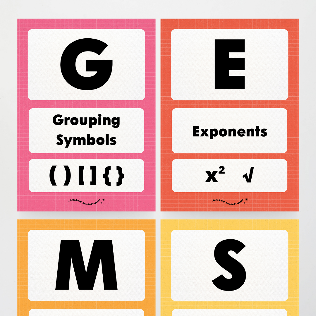 GEMS Order of Operations - Back To School Classroom Decor
