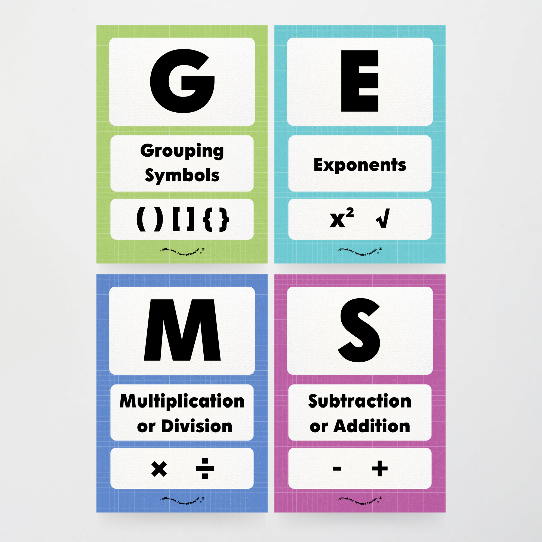 GEMS Order of Operations - Back To School Classroom Decor