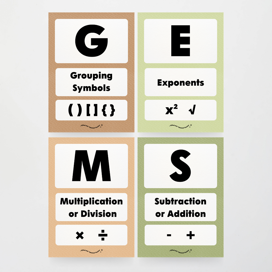 GEMS Order of Operations - Woodland Classroom Decor - Teacher Resources & Classroom Decor
