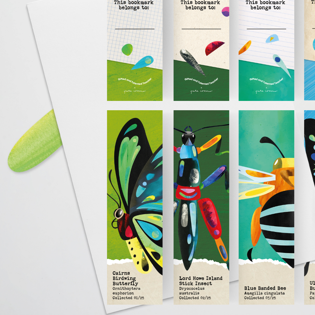 Pete Cromer: Colour Bookmarks - Insect Life Collection