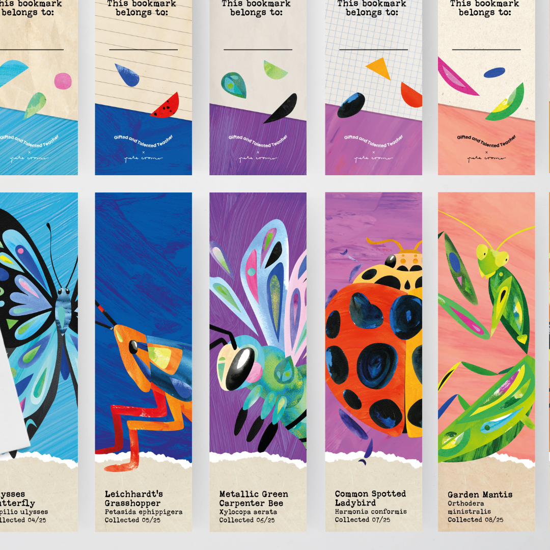 Pete Cromer: Colour Bookmarks - Insect Life Collection