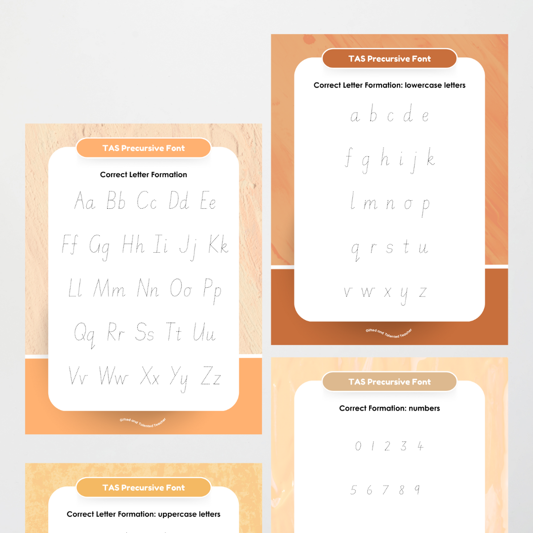 Tasmanian Precursive Handwriting Tracing Mats - Neutral - Teacher Resources & Classroom Decor
