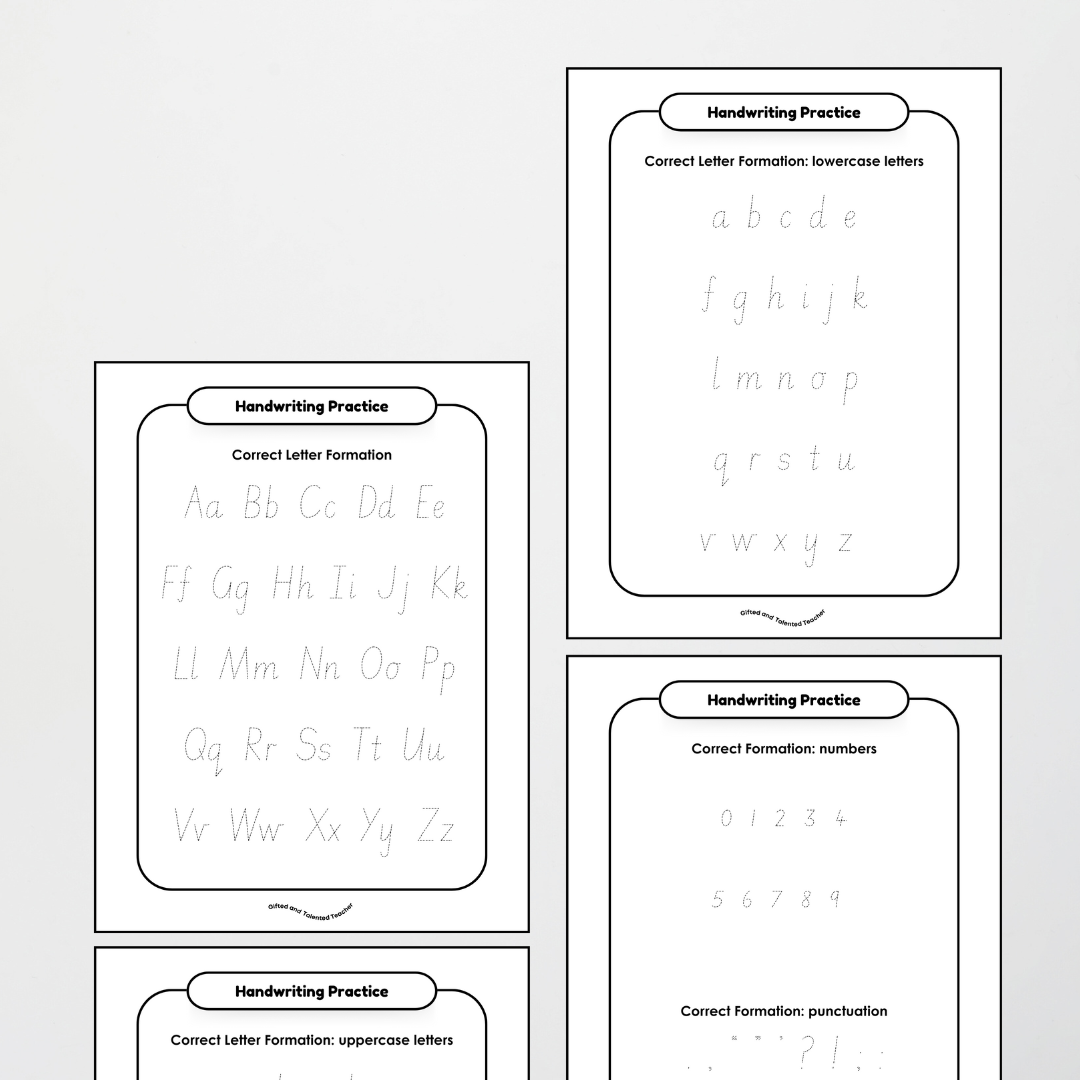 Tasmanian Precursive Handwriting Tracing Mats - Neutral - Teacher Resources & Classroom Decor