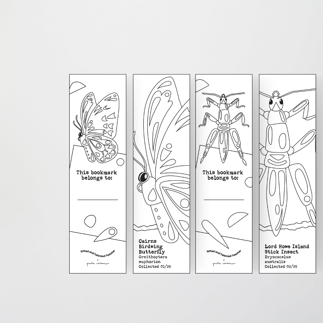 Pete Cromer: Line Art Bookmarks - Insect Life Collection