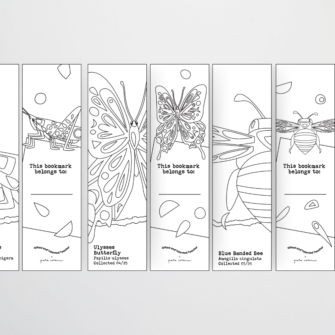 Pete Cromer: Line Art Bookmarks - Insect Life Collection