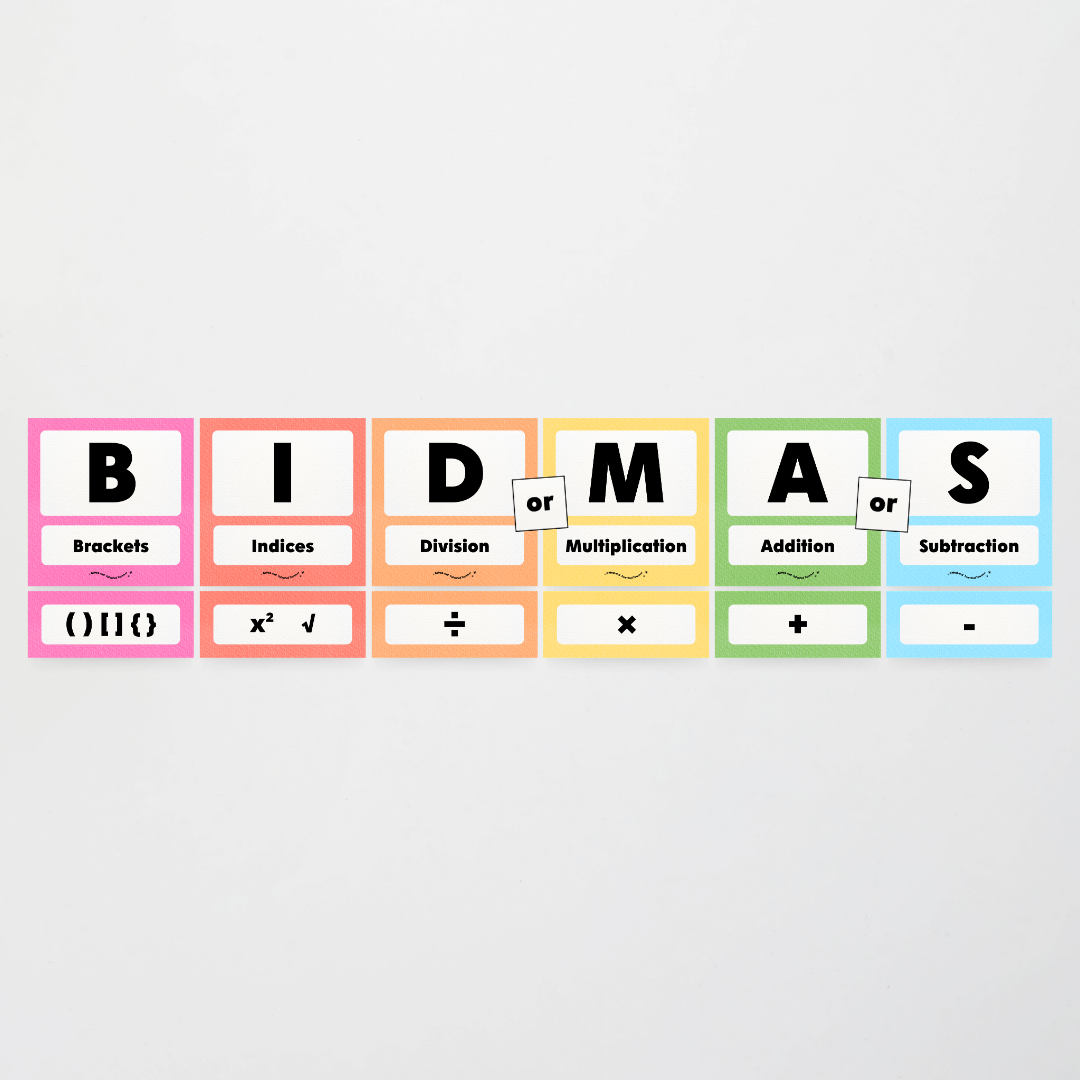 BIDMAS Order of Operations - Rainbow Classroom Decor - Teacher Resources & Classroom Decor