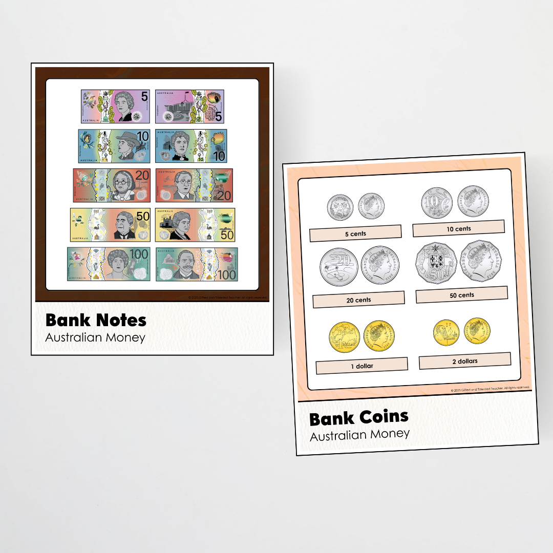 Australian Money Posters - Neutral Classroom Decor