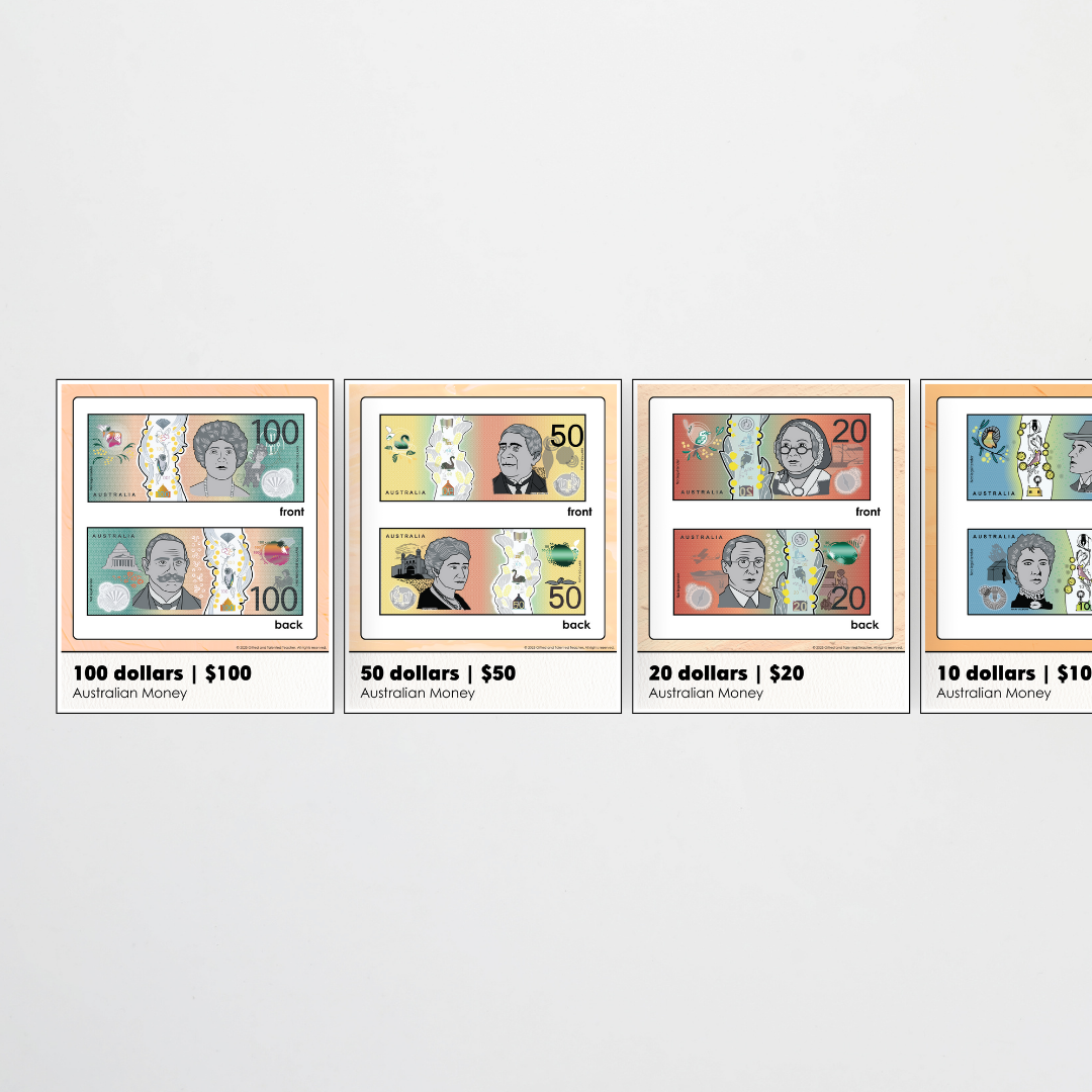 Australian Money Posters - Neutral Classroom Decor