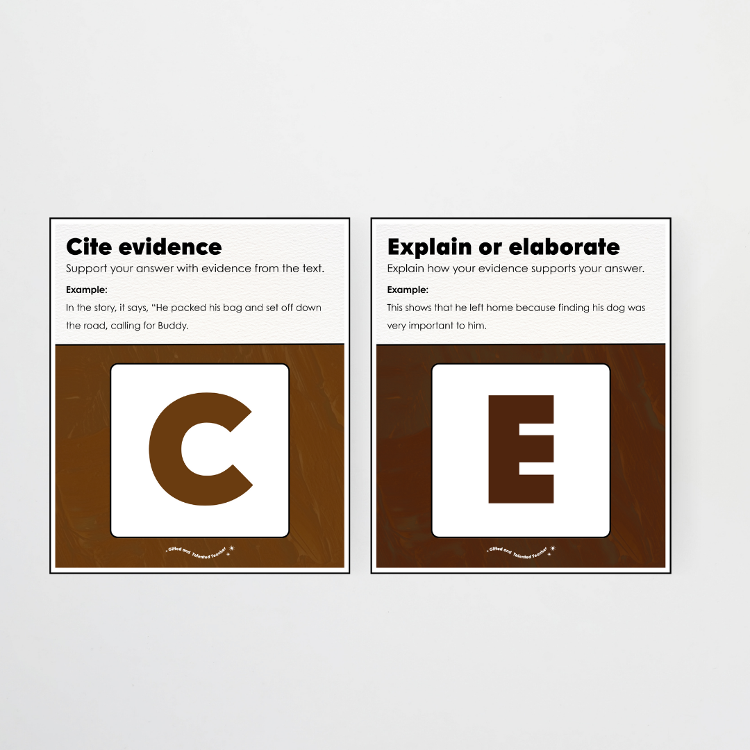 RACE Writing Strategy Poster Set - Neutral Classroom Decor