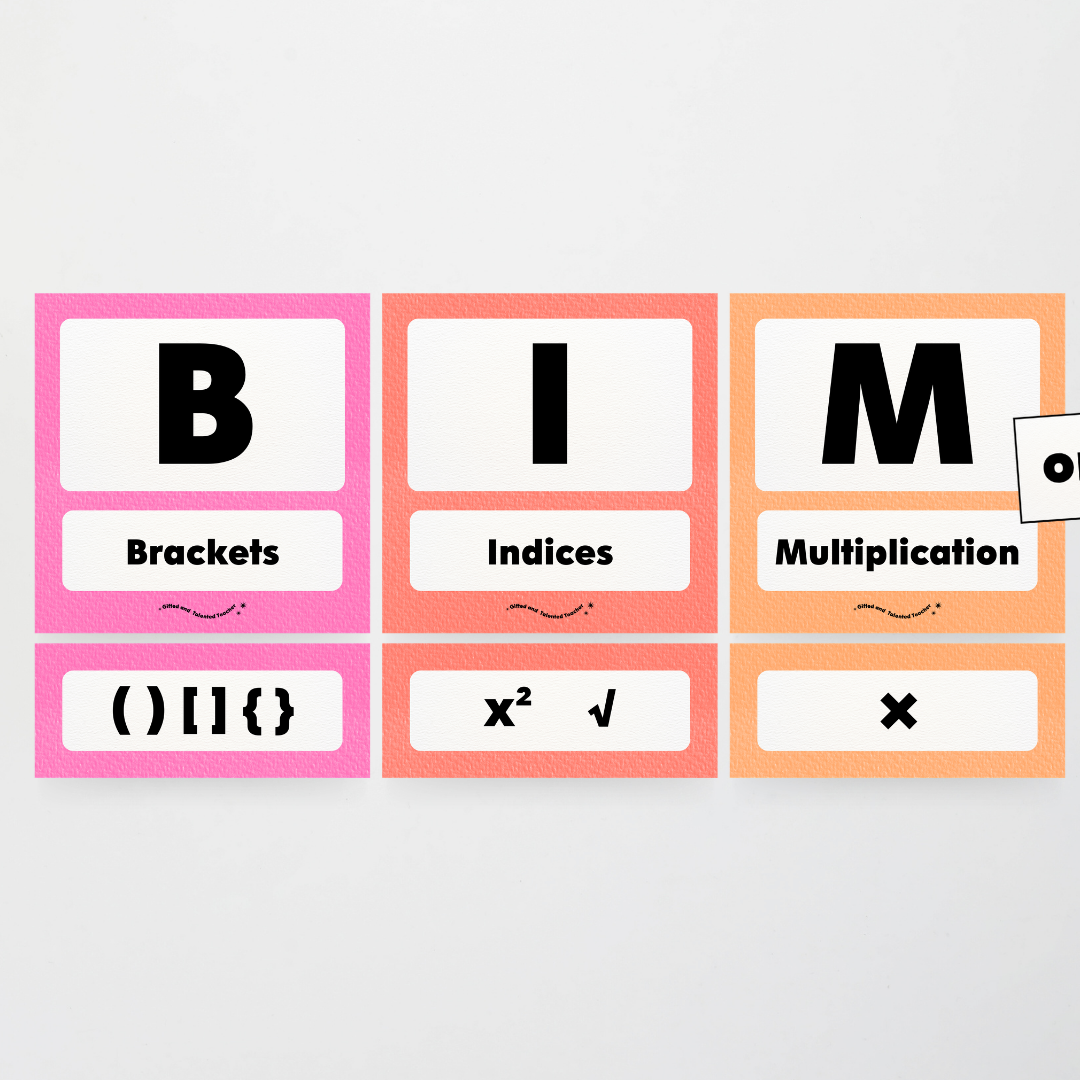 BIMDAS Order of Operations - Rainbow Classroom Decor - Teacher Resources & Classroom Decor