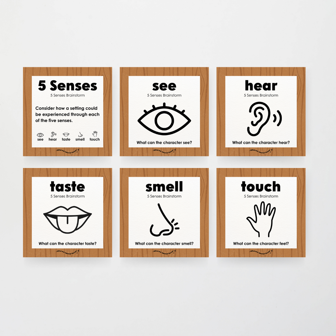 5 Senses Brainstorm Posters - Back To School Classroom Decor