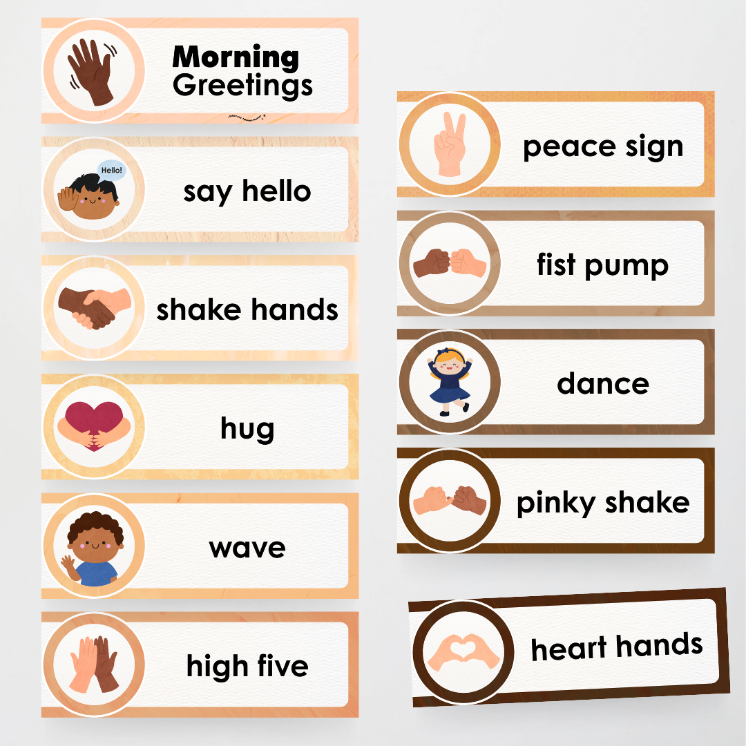 Morning Greetings - Neutral Classroom Decor