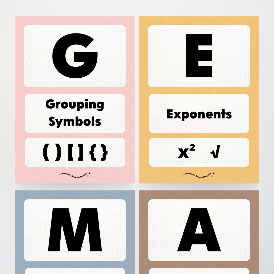 GEMA Order of Operations - Little Circus Classroom Decor - Teacher Resources & Classroom Decor