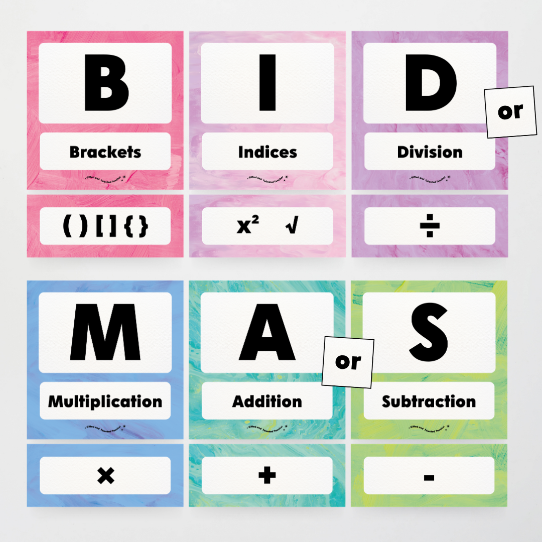 BIDMAS Order of Operations - Sea Life Classroom Decor - Teacher Resources & Classroom Decor