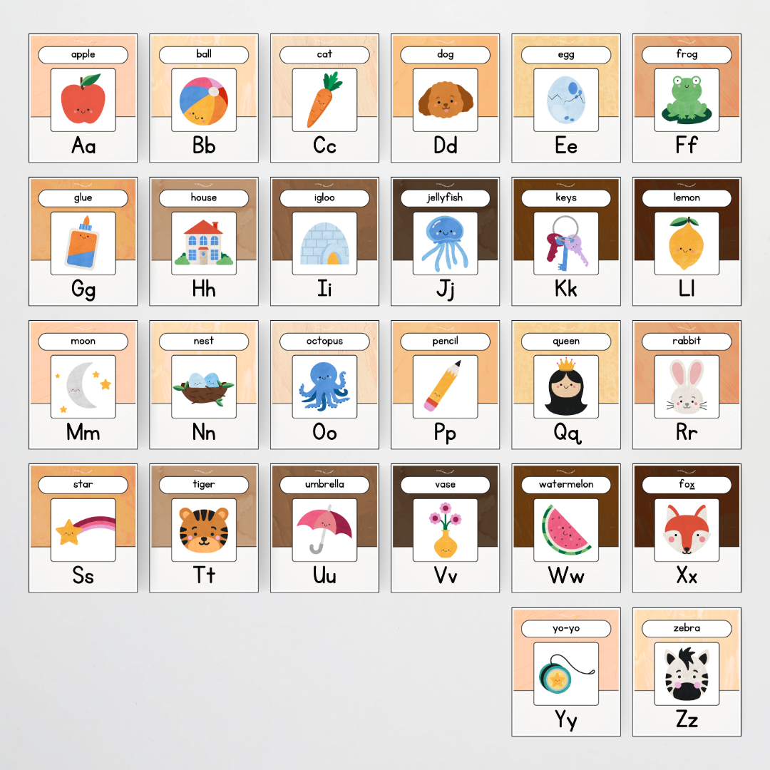 Alphabet Posters - Neutral Classroom Decor