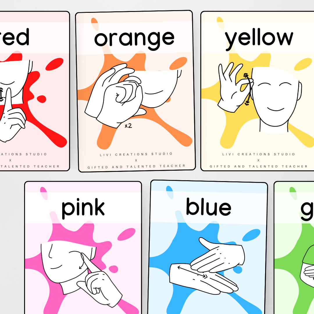 Livi Creations Studio: Auslan Colour Posters - Auslan Classroom Decor
