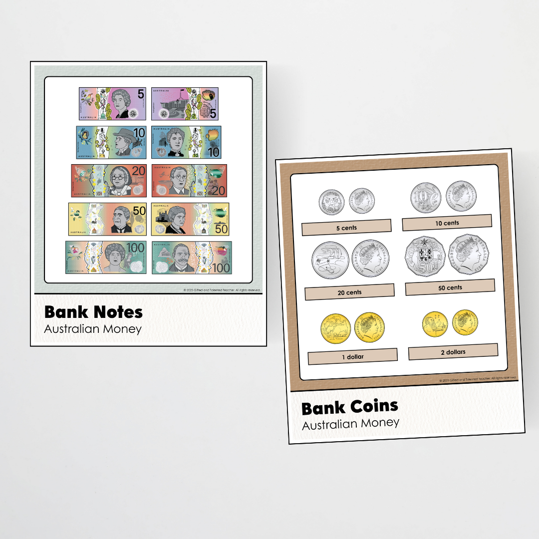 Australian Money Posters - Farmers Market Classroom Decor