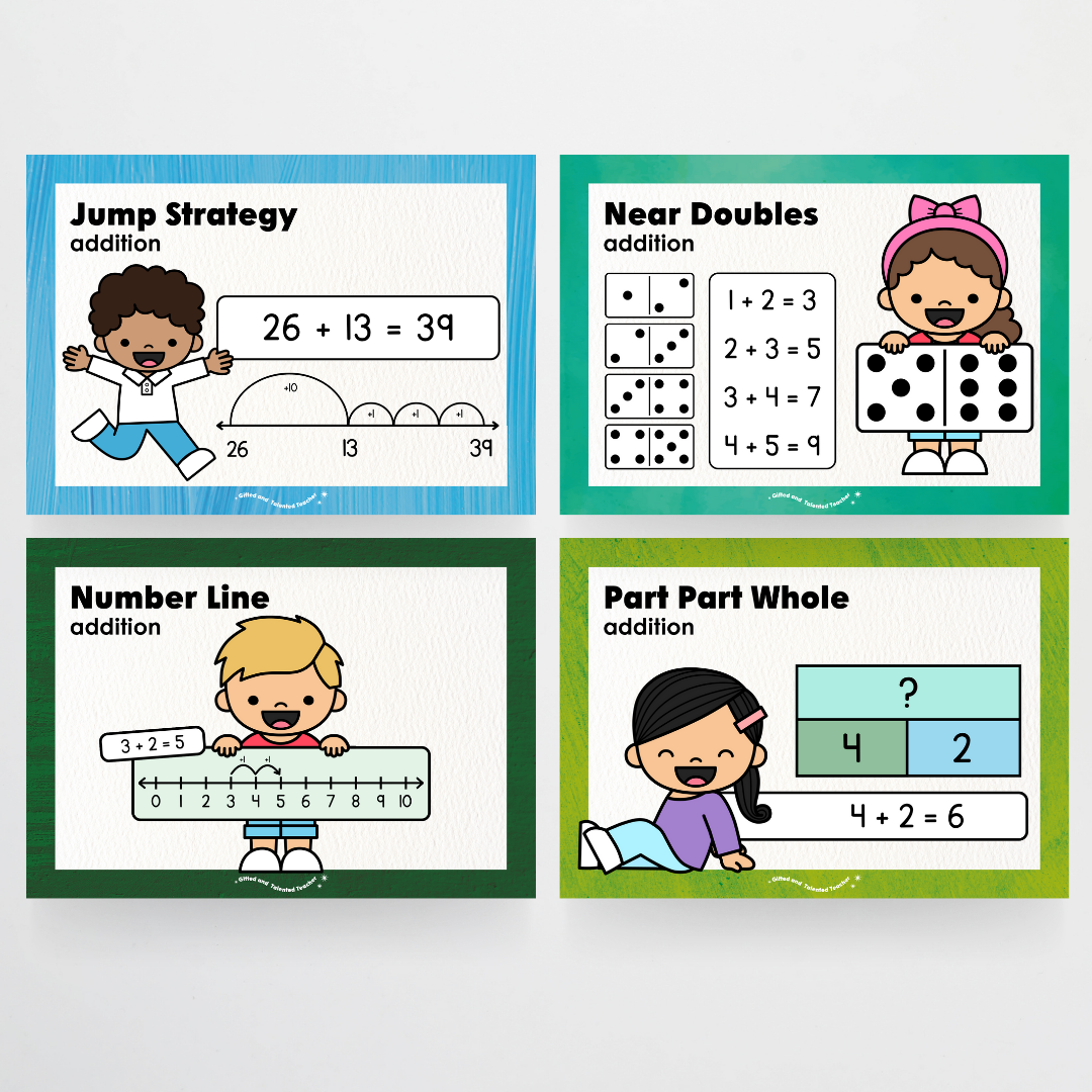 Addition Strategy Posters: Maths Wall Display - Insect Life Classroom Decor