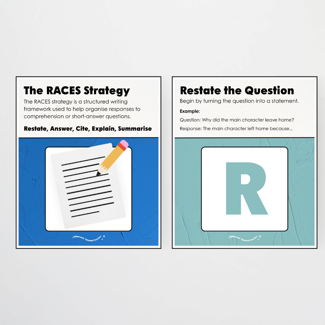 RACES Writing Strategy Poster Set - North America Classroom Decor - Teacher Resources & Classroom Decor