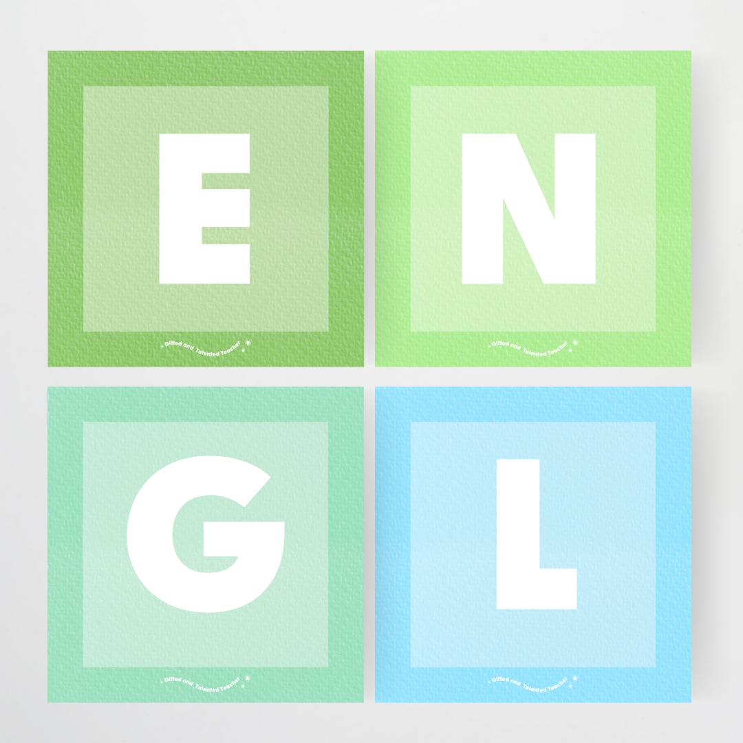 Lettering Tiles - Rainbow Classroom Decor