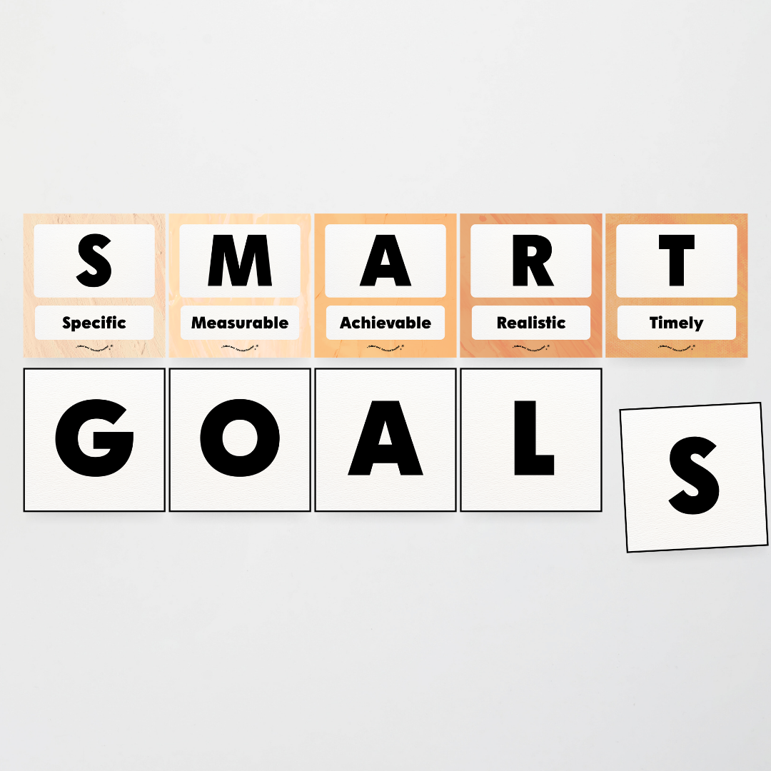 SMART Goal Setting: Wall Display - Neutral Classroom Decor