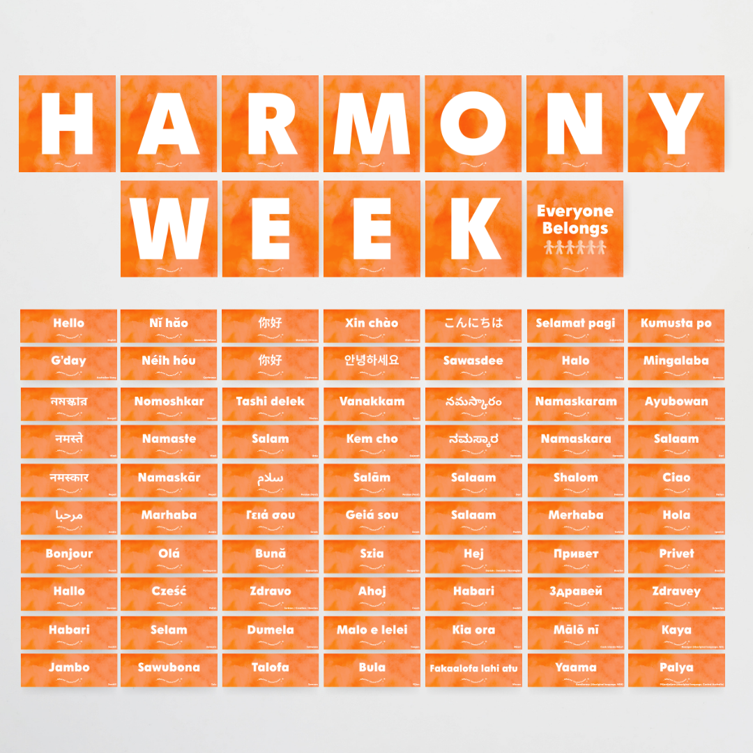 Harmony Day and Harmony Week: Inclusive Wall Display and Lettering Tiles - Teacher Resources & Classroom Decor