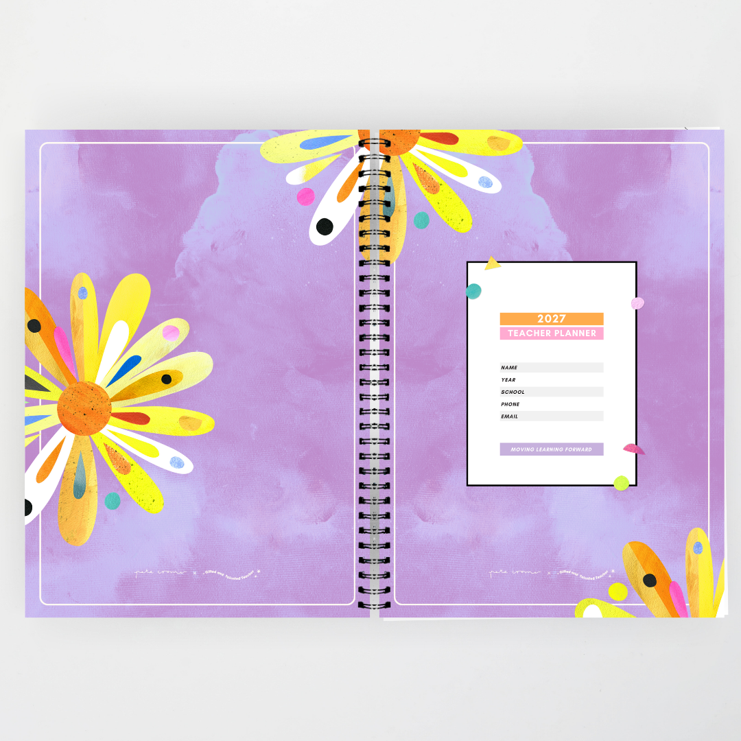 x Pete Cromer 2027 Weekly Teacher Planner: Bush Daisy - Australian Fauna and Flora Classroom Decor