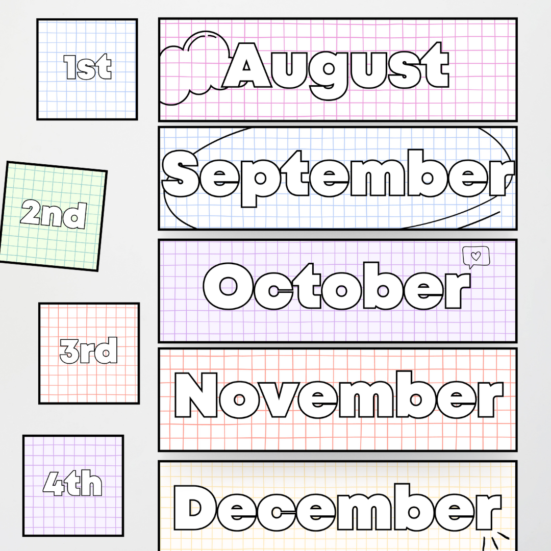 Flip Calendar - School Doodles